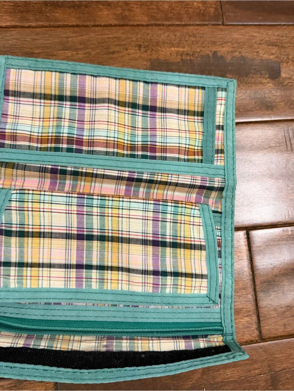 Vintage Compact Teal Foldover Wallet - Women Bags Wallets